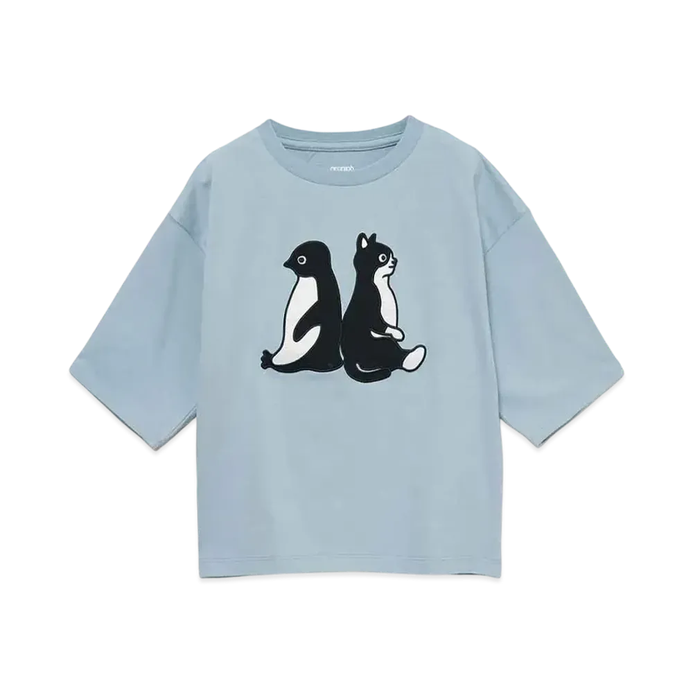 graniph x Chiharu Sakazaki Waiting For News Kids Big Silhouette T-Shirt "Blue"