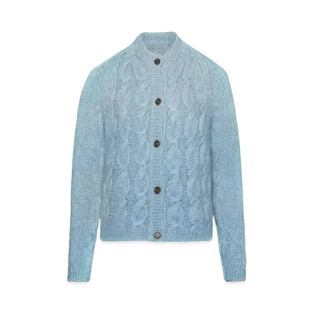 Maison Margiela Faded Mohair Cardigan "Baby Blue"