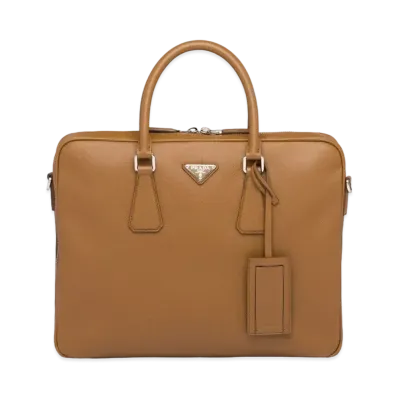PRADA Saffiano Leather Tote Bag "Brown"