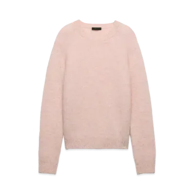 PRADA Men's Shetland Wool Crew-Neck Sweater "Pink"
