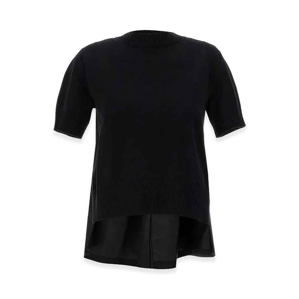 sacai Women's Patchwork Sweater "Black/White"