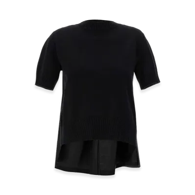 sacai Women's Patchwork Sweater "Black/White"