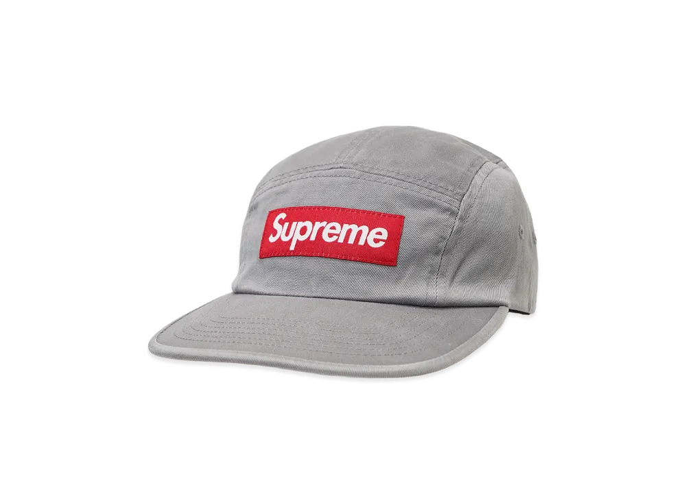 Supreme Washed Chino Twill Camp Cap (26SS) "Grey"