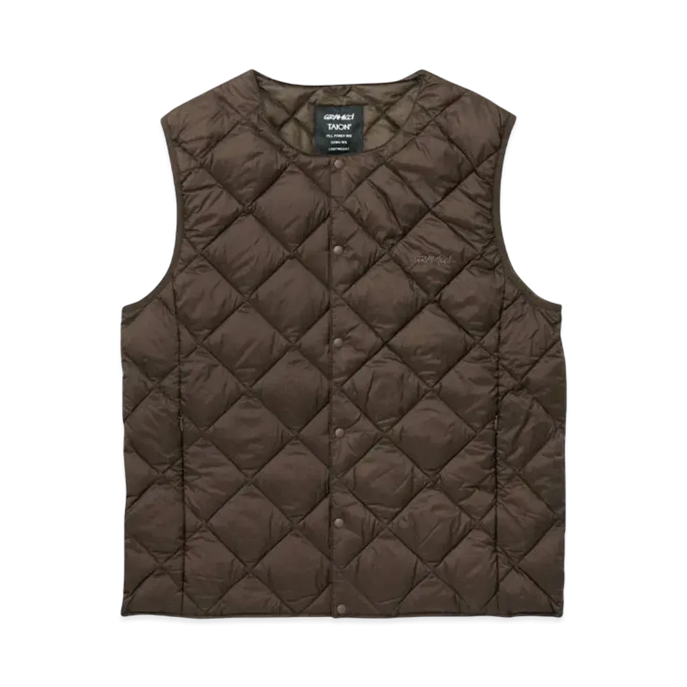 GRAMICCI x TAION Inner Down Vest "Dark Brown"