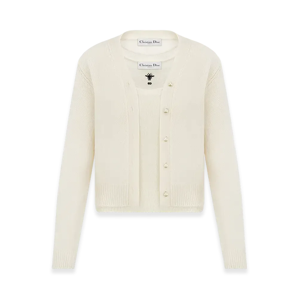 Dior Women's Twin-Set Cashmere Knit "Ecru"