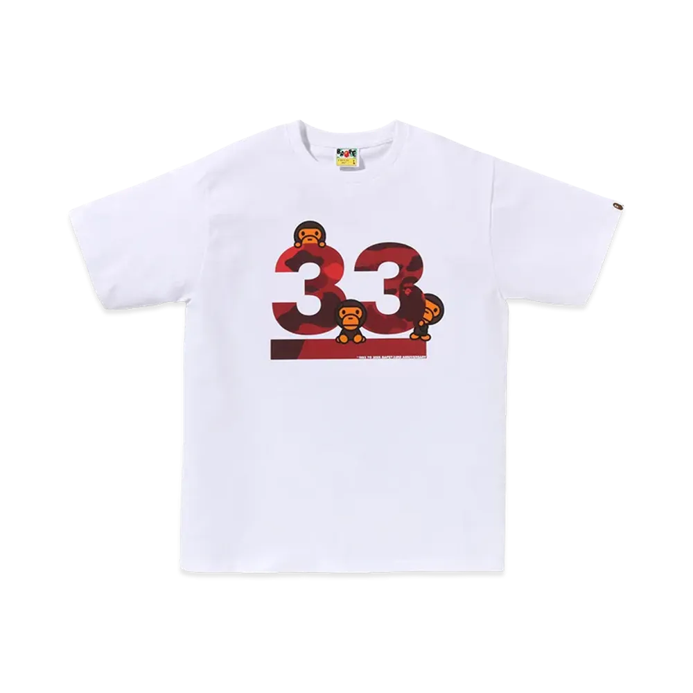 A BATHING APE Kids 33rd Anniversary Baby Miro Tee "White/Red"