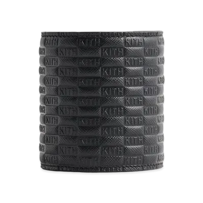 Kith Monogram Saffiano Leather Adjustable Candle Holder "Black"