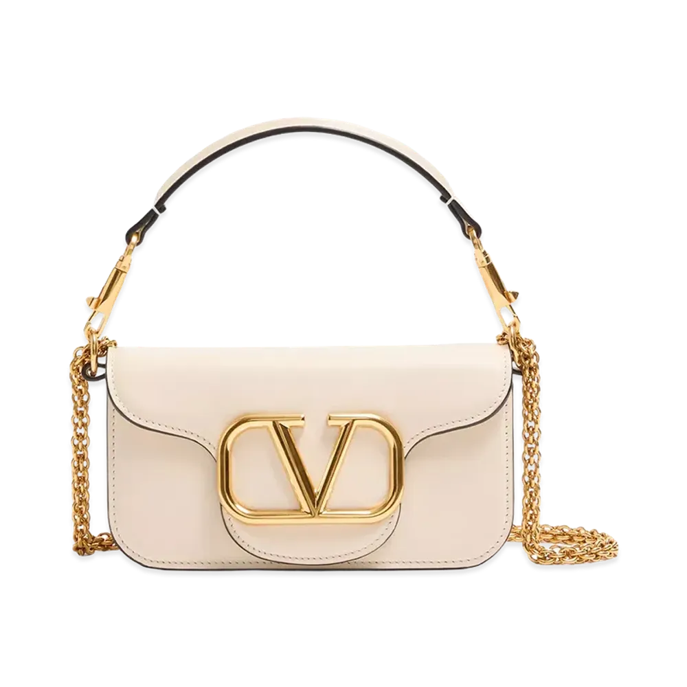 Valentino Women's Small Shoulder Bag Loco In Calfskin "Nude/Neutrals"