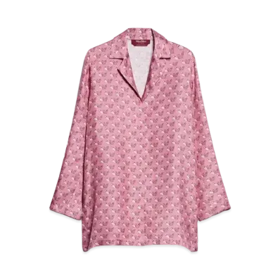 Max Mara Alpe Pure Silk Twill Print Shirt "Peony"
