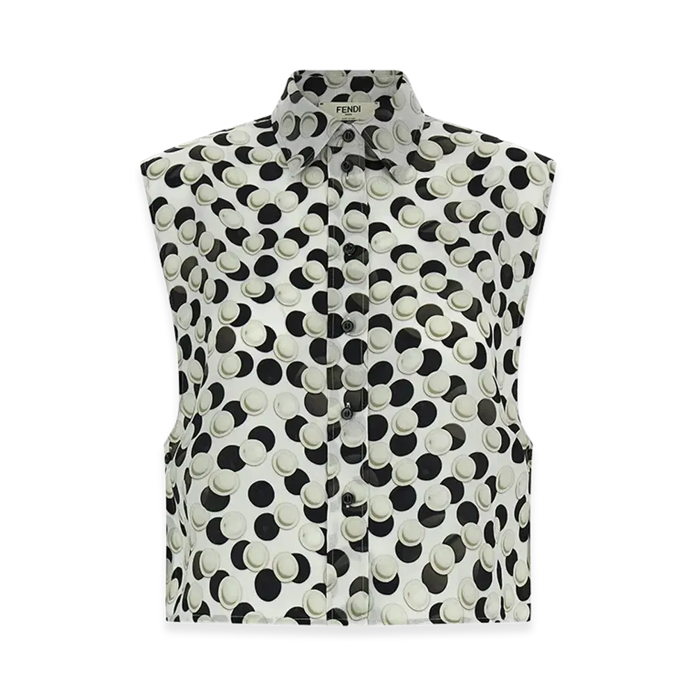 FENDI Women's Polka Dot Crop Top "Multicolor"
