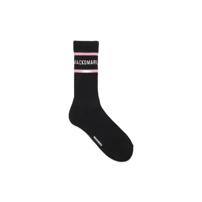 WACKO MARIA Logo Jacquard Socks "Black/Pink"