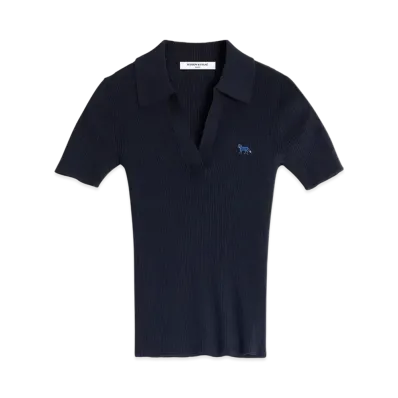 Maison Kitsune Baby Fox Patch Fine Rib Polo "Navy"