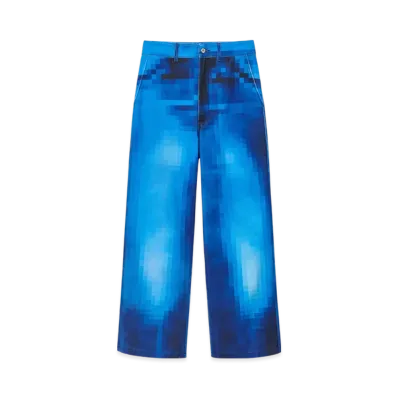LOEWE Women's Pixellated Baggy Jeans Denim "Denim"