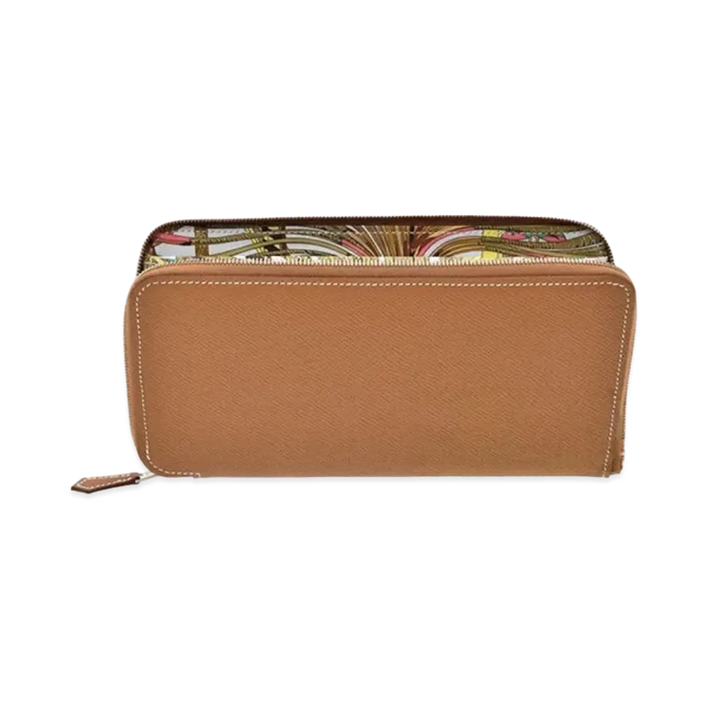 Hermes Azap Silk'In Long Veau Epsom/Silk "Gold/Blue Bloom/Silver"
