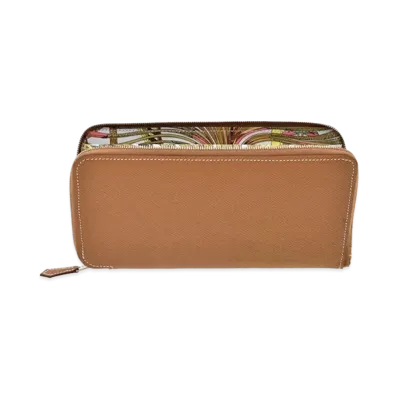 Hermes Azap Silk'In Long Veau Epsom/Silk "Gold/Blue Bloom/Silver"