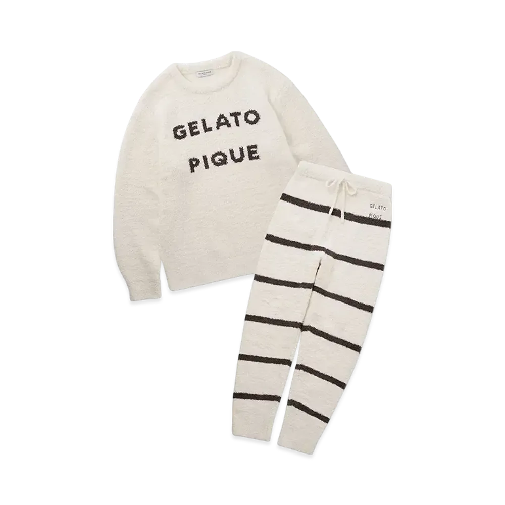 GELATO PIQUE x Homme Powder Logo Jacquard Pullover & Long Pants Set "Off White"