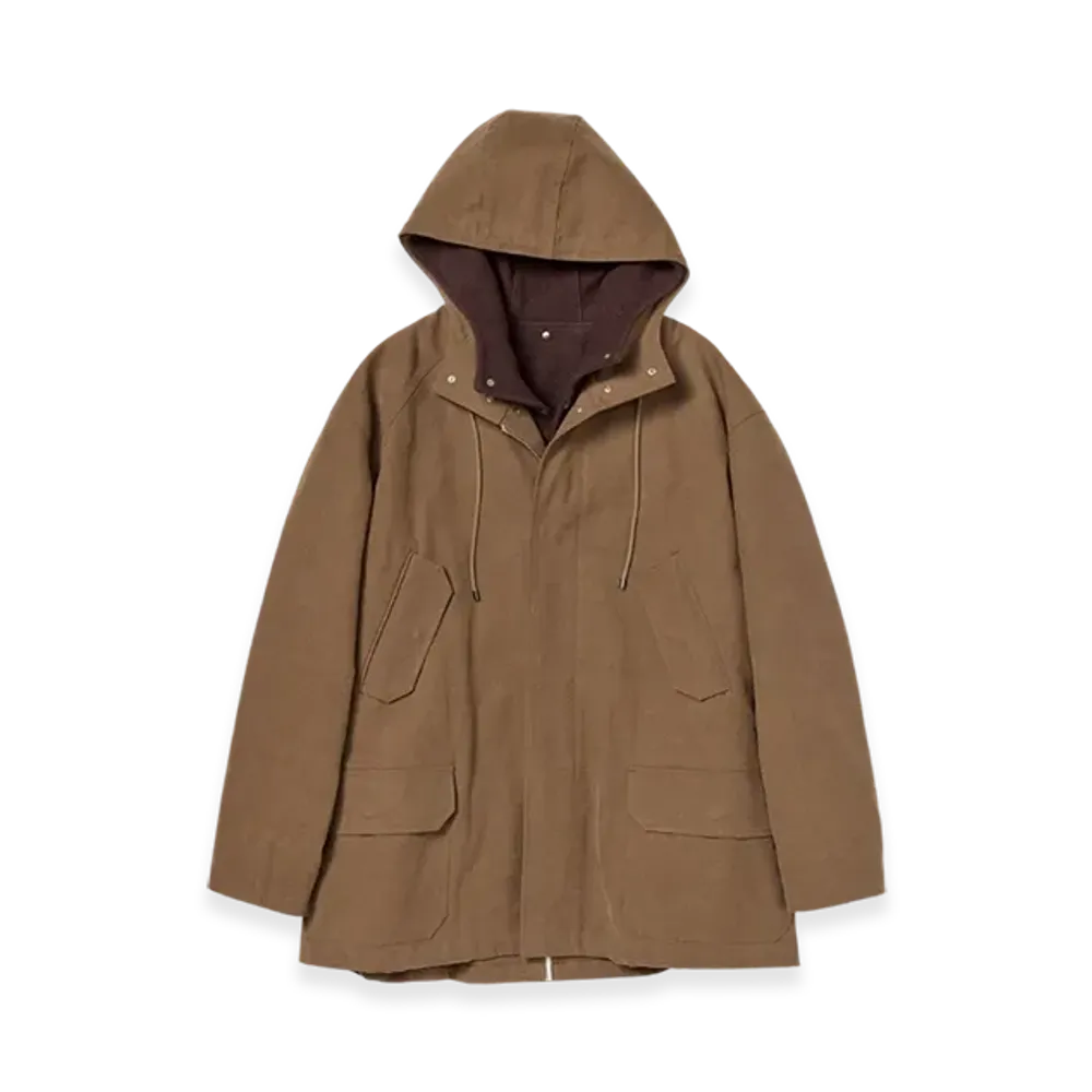 AURALEE Washed Heavy Canvas Liner Coat "Brown"
