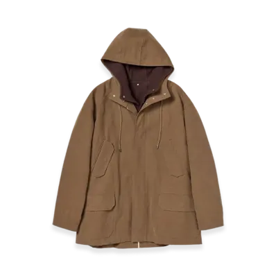 AURALEE Washed Heavy Canvas Liner Coat "Brown"