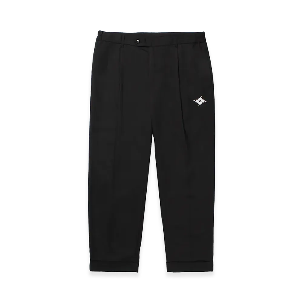 APHRODITEGANG GAKKIN x BUDSPOOL Tsubomibi Hemp Wool Tuck Trousers "Black"