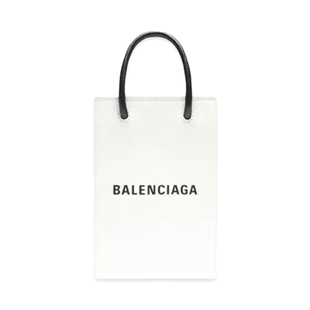 BALENCIAGA Mini Shopping Bag Squared Calfskin "White"