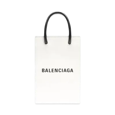BALENCIAGA Mini Shopping Bag Squared Calfskin "White"