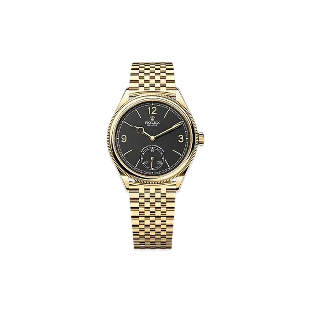 ROLEX 1908 39mm 18 ct Yellow Gold Polished 52508 "Intense Black"