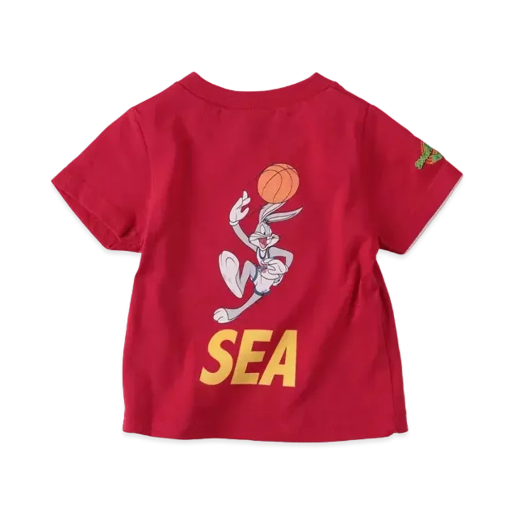 WIND AND SEA SPACE JAM (BUGS BUNNY-SEA) S/S TEE (FOR CHILD) "Red"