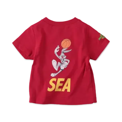 WIND AND SEA SPACE JAM (BUGS BUNNY-SEA) S/S TEE (FOR CHILD) "Red"