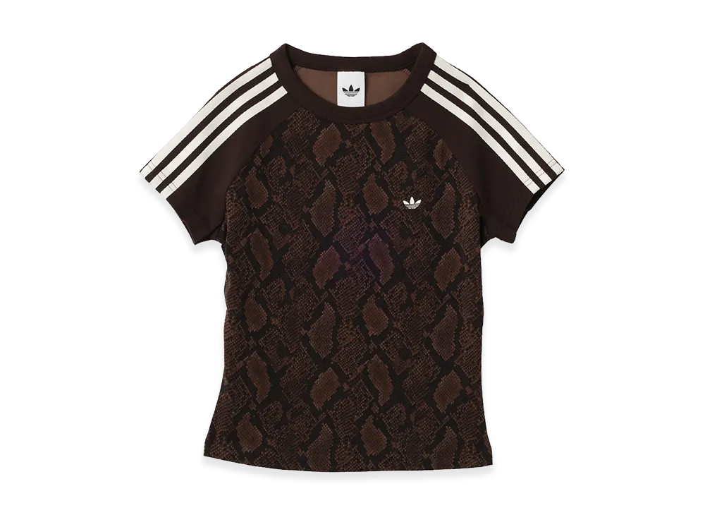 adidas Women's Snake Print Cali T-Shirt "Earth Strata/Aurora Coffee"