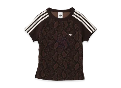 adidas Women's Snake Print Cali T-Shirt "Earth Strata/Aurora Coffee"