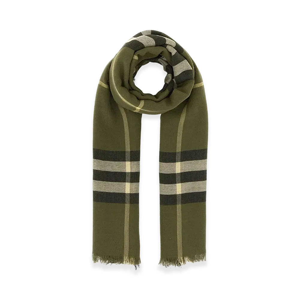 Burberry Embroidered Wool Scarf "Checked"