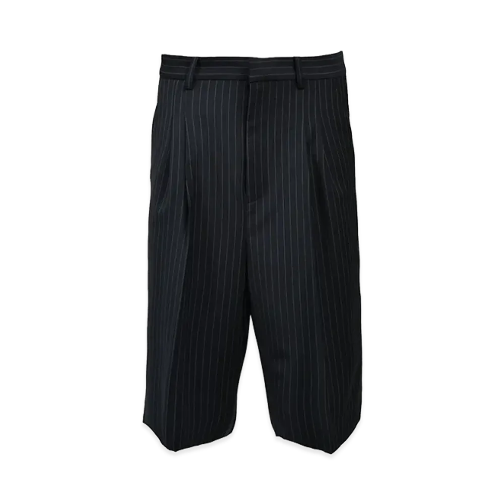 BREATH Tuck Wide Shorts "Navy Stripe"