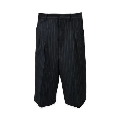 BREATH Tuck Wide Shorts "Navy Stripe"