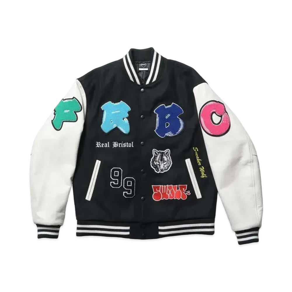 F.C.Real Bristol Sneakerwolf Team Varsity Jacket "Black"