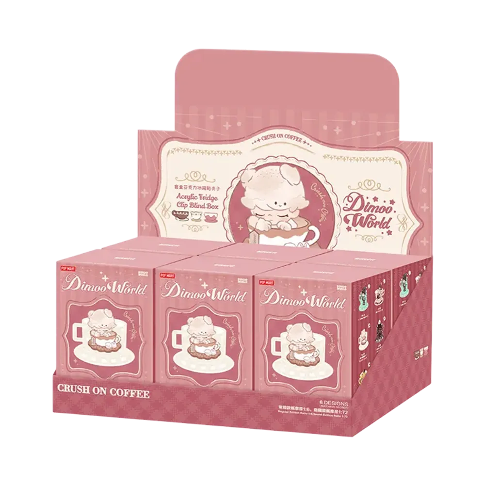 POP MART DIMOO Crush On Coffee Series-Acrylic Fridge Magnet Clip Blind Box [Assortment Box]