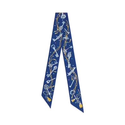 Hermes Les Cles a Pois Twilly "Marine/Gris Argent/Multicolore"