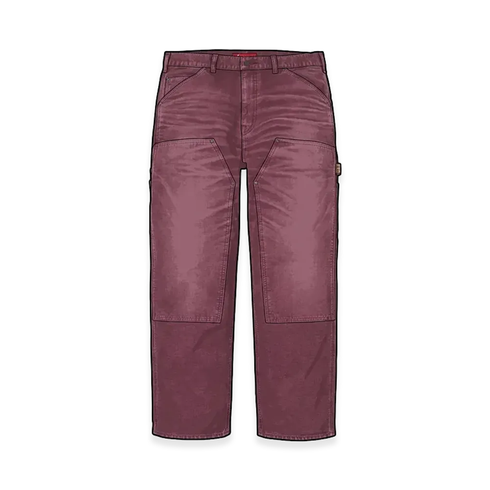 Supreme Worn Double Knee Painter Pant "Burgundy" (26FW)
