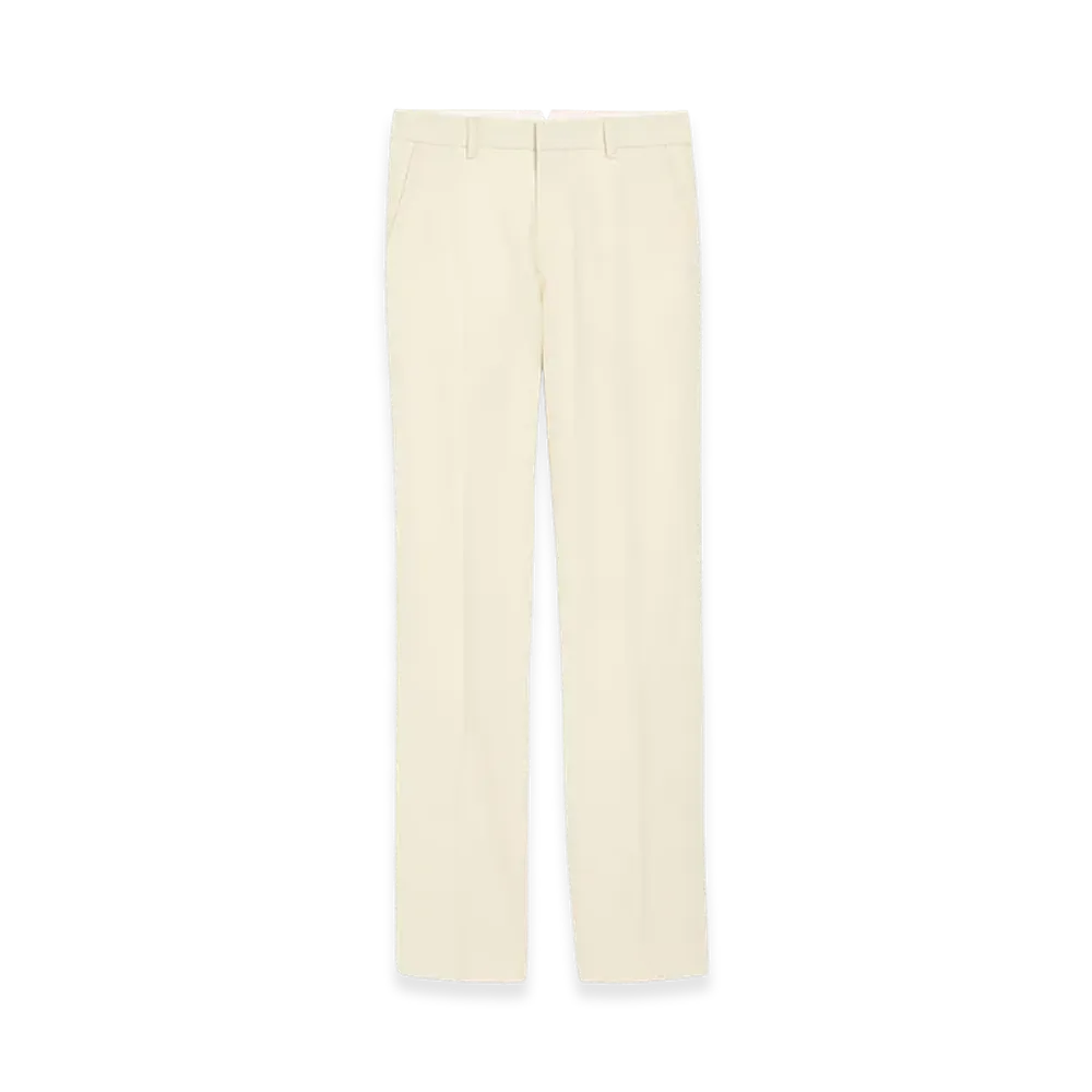 AMI PARIS Wool Straight Trousers "White"