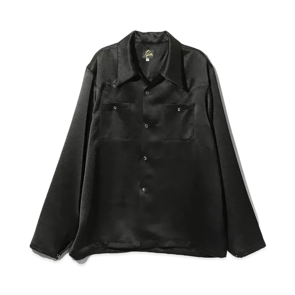 Needles L/S Cowboy One-Up Shirt - Poly Sateen "Black"