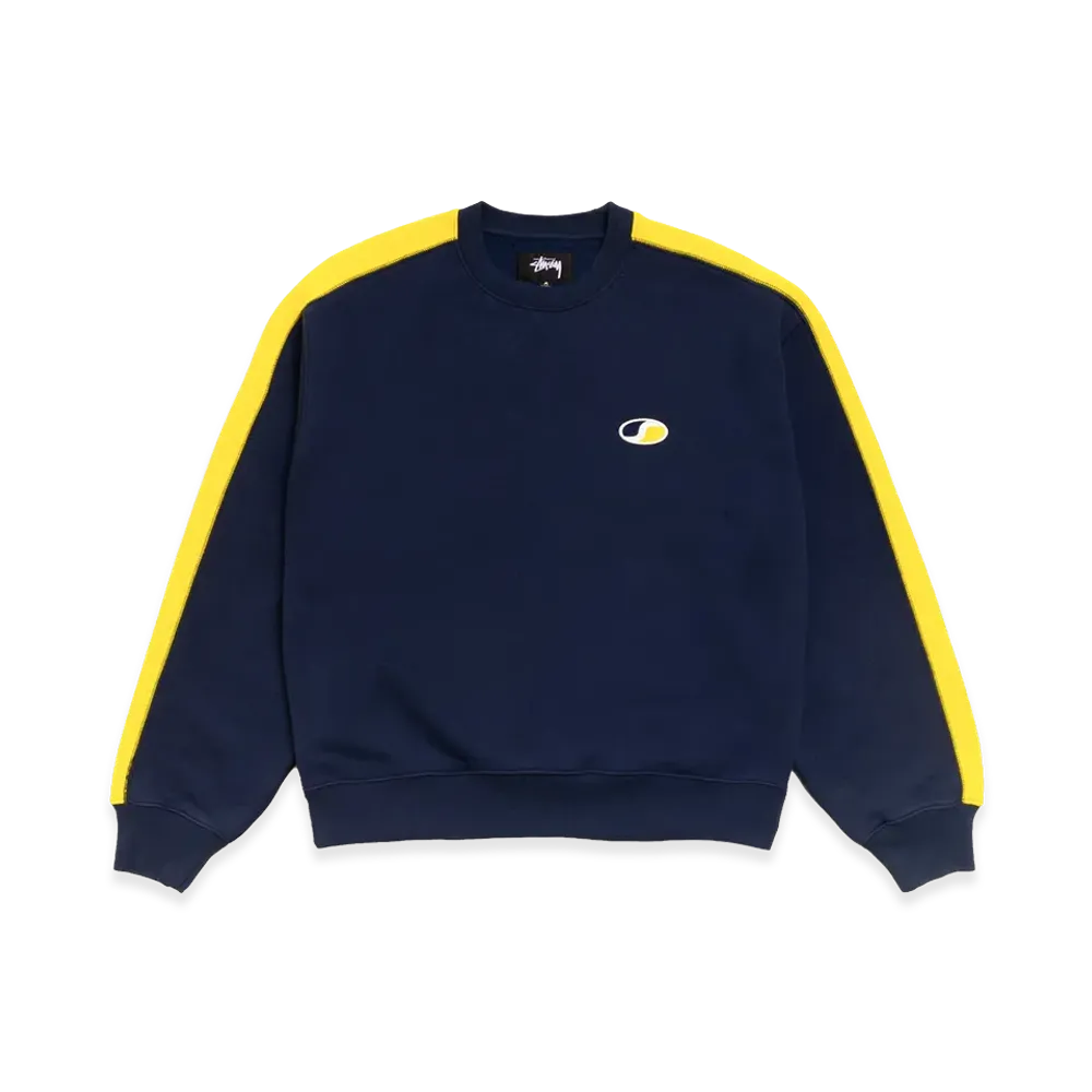 Stussy Paneled Stripe Crew "Navy"