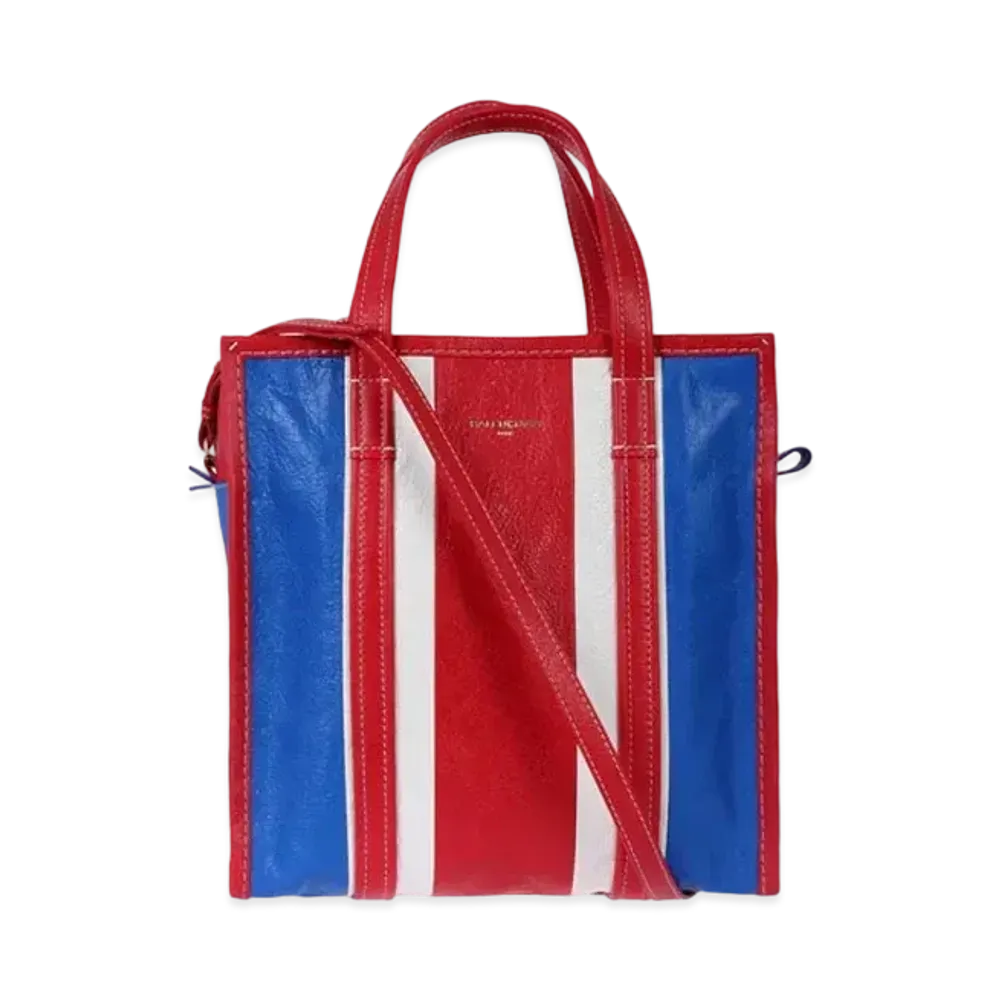 BALENCIAGA Bazaar Shopping Bag S Handbag "Blue/Red"