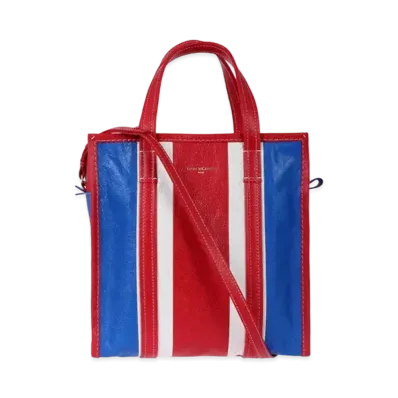 BALENCIAGA Bazaar Shopping Bag S Handbag "Blue/Red"