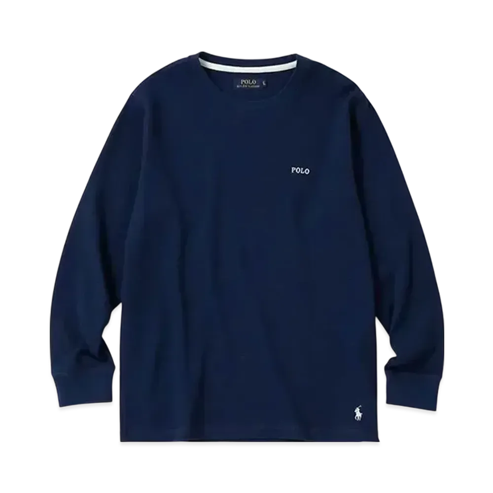 Polo Ralph Lauren Folded Waffle Long Sleeve T-Shirt "Navy"