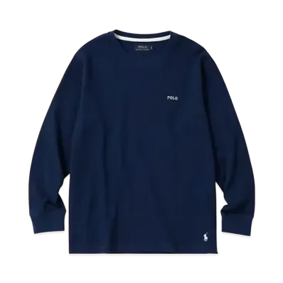 Polo Ralph Lauren Folded Waffle Long Sleeve T-Shirt "Navy"