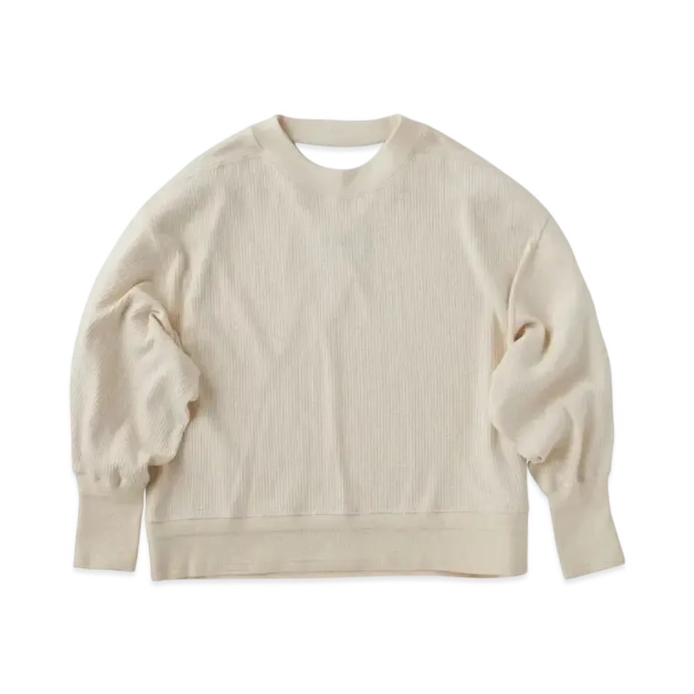 KURO Military Rib Oversized Opened Back L/S Tee "Ivory"