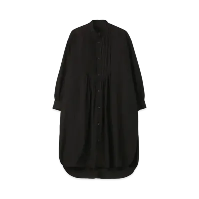 Yohji Yamamoto Y's 100/2 BROAD PIN TUCK BLOUSE "Black"