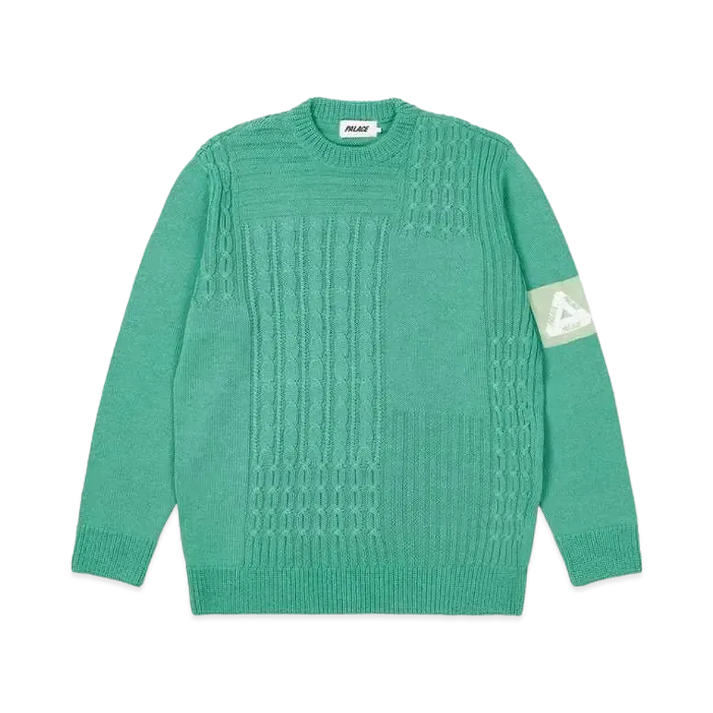PALACE Cable Patchwork Knit "Mint"