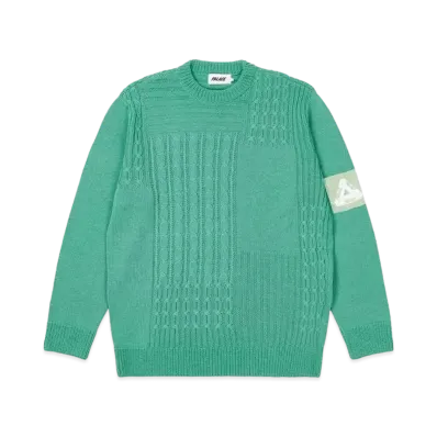 PALACE Cable Patchwork Knit "Mint"