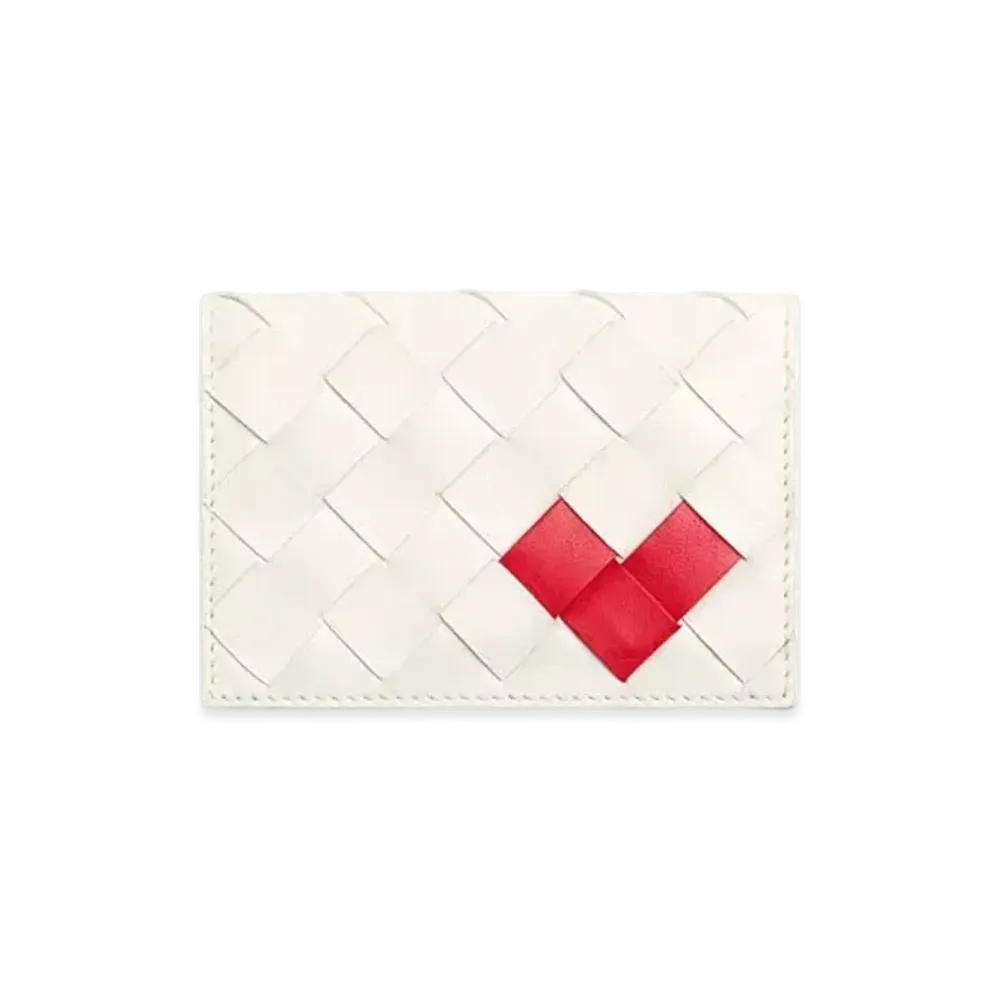 Bottega Veneta Intrecciato Business Card Case "White/Vernis"