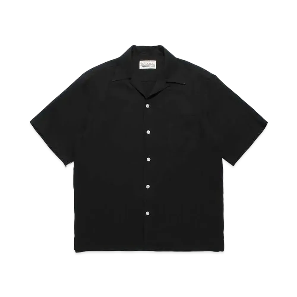 WACKO MARIA 50's Open Collar Shirt "Black"